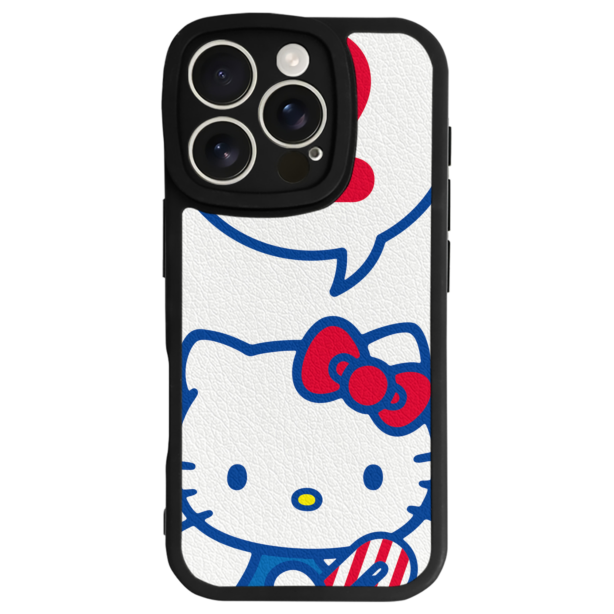 （画像用） Hello Kitty ハローキティ 【iPhone 16シリーズ対応】シリコンスマホケース（レザー調） 材質：シリコン